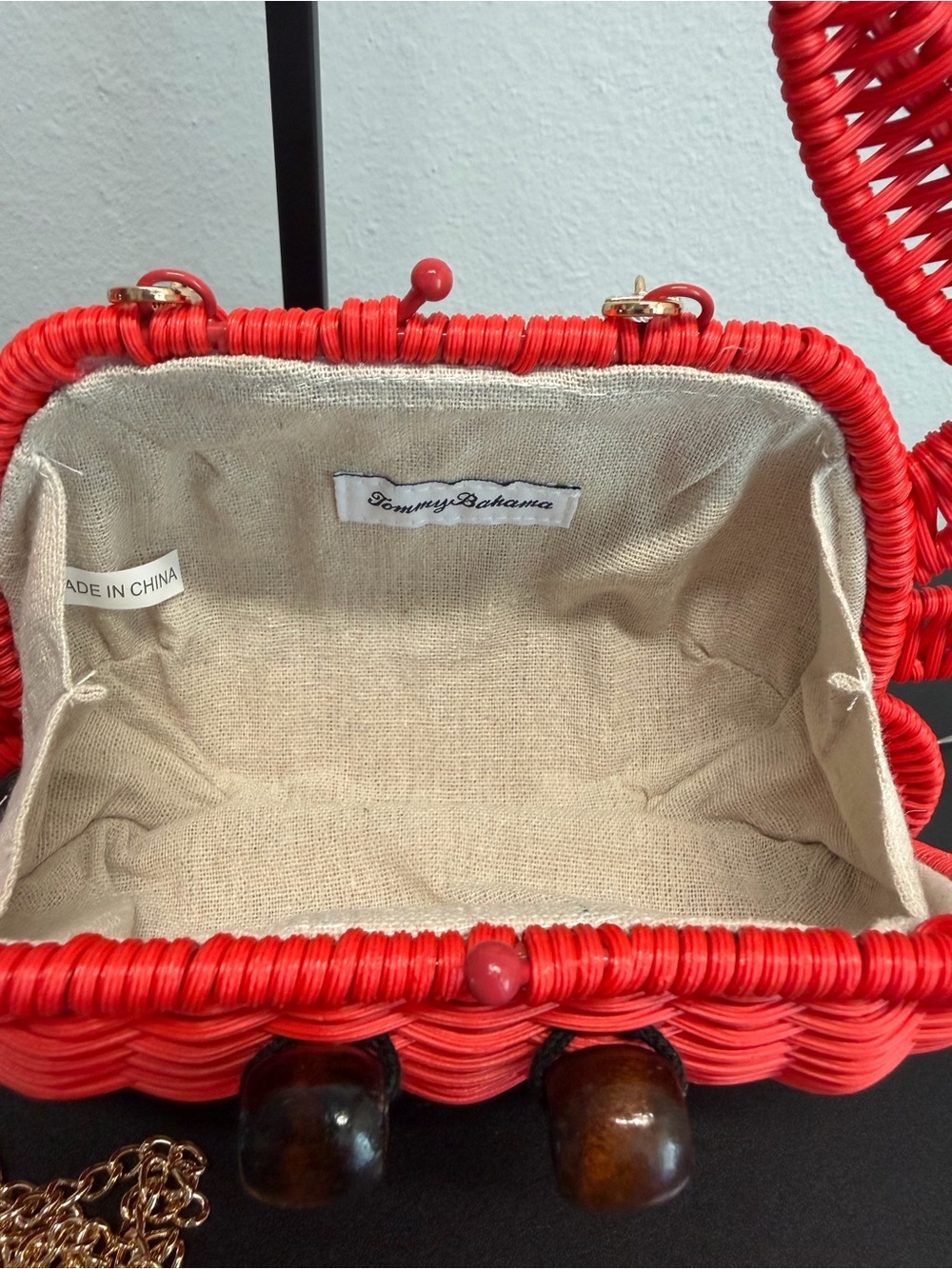 Tommy Bahama | Red Crab Wicker Crossbody Beach Resort Statement Bag π¦ - Picture 3 of 11